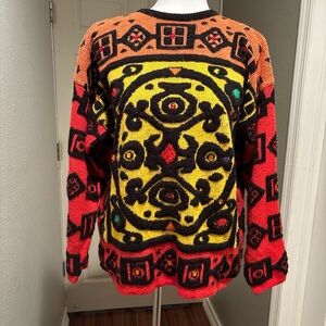 Kitty Hawk by Vivian Wang Vibrant multicolored vintage retro rare sweater